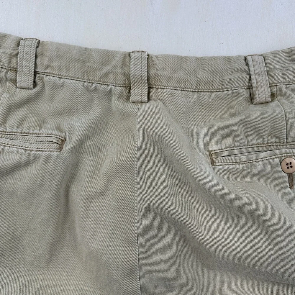 VTG Ron Herman Chino‎ PANTS 36x32 Men Beige Khaki Soft Cotton Flat Front Tag 38